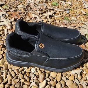 HISEA Non Slip Work Shoes for Men, Water & Oil Resistant Leather Slip on Kitchen